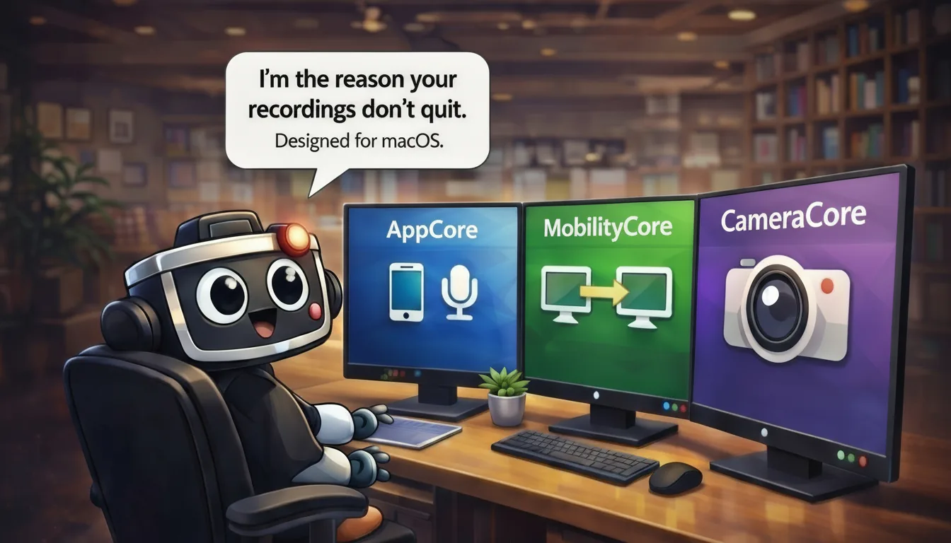 SoloSnap mascot with three recording engines